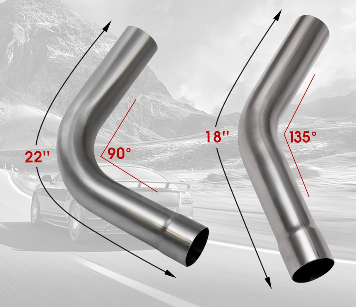Universal 201SS 16 Gauge Mandrel Bend Custom Exhaust (8-Pieces)

