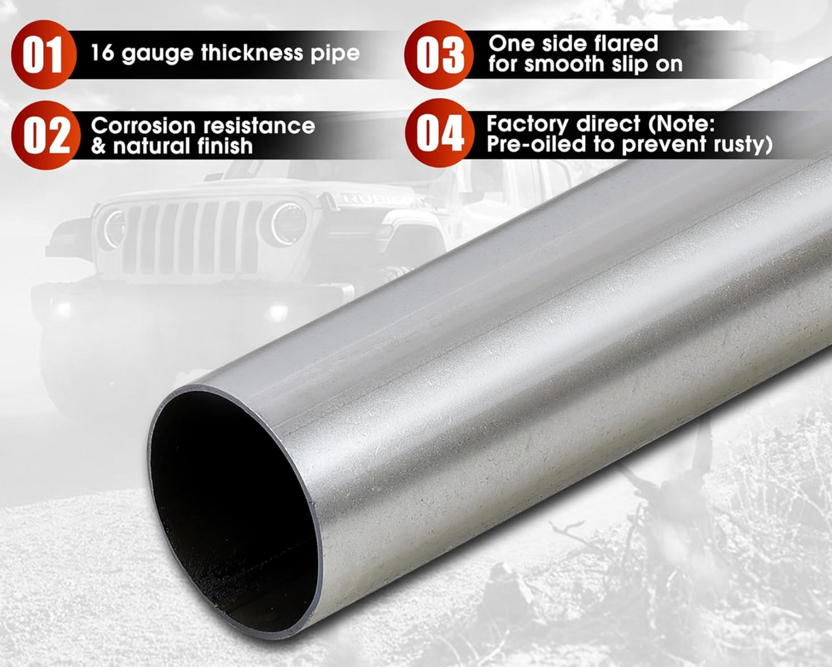 Kingman Speed® Universal 304SS 45/95 Degree Mandrel Bent 16 Gauge Exhaust Builder Kit
