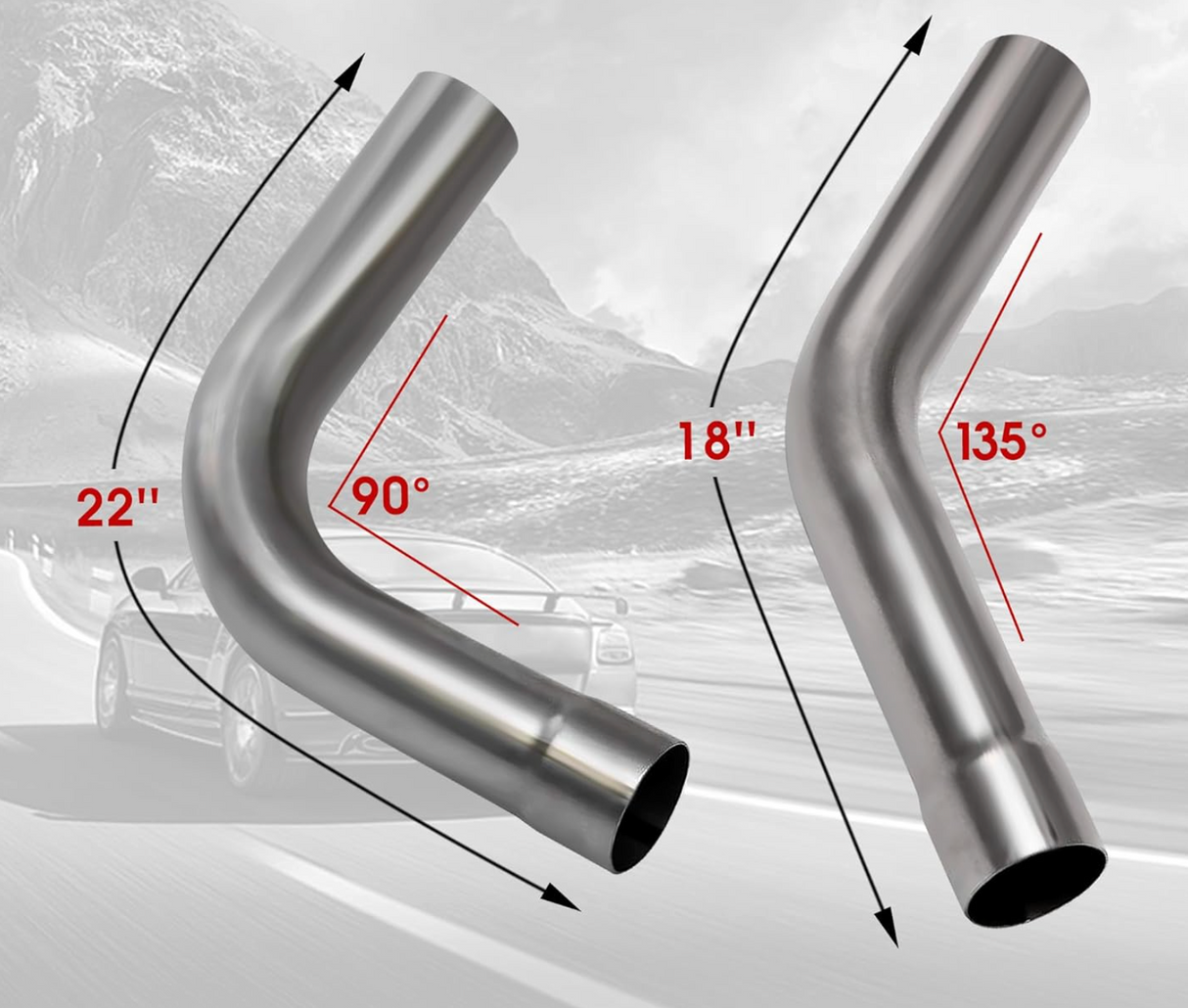 Kingman Speed® Universal 304SS 45/95 Degree Mandrel Bent 16 Gauge Exhaust Builder Kit