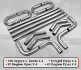 Kingman Speed® Universal 201SS 16 Gauge Mandrel Bend Exhaust Builder Kit (16-Piece)