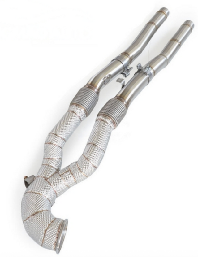 15-20 Audi RS3 8V 2.5L 304SS Catless Exhaust Mid-Pipes with Heat Wrap Layer