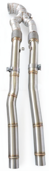 15-20 Audi RS3 8V 2.5L 304SS Catless Exhaust Mid-Pipes with Heat Wrap Layer