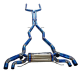 18-23 BMW M5 F90 S63B44 Blue Titanium Cat-Back Exhaust with Quad 4" OD Tips