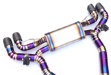 18-23 BMW M5 F90 S63B44 Purple Titanium Cat-Back Exhaust with Quad 4" OD Tips