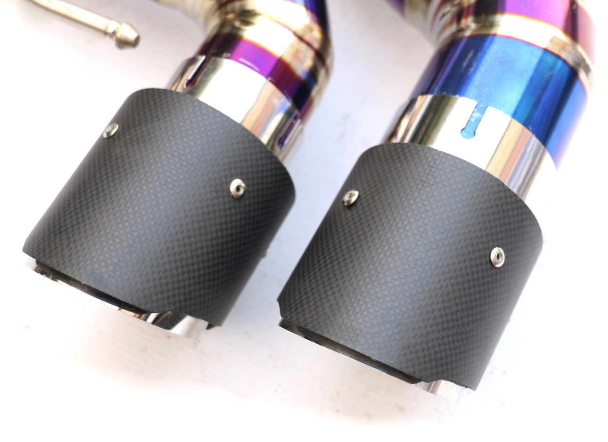 18-23 BMW M5 F90 S63B44 Purple Titanium Cat-Back Exhaust with Quad 4" OD Tips