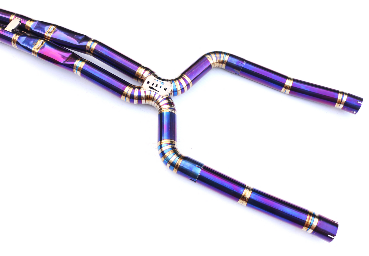 18-23 BMW M5 F90 S63B44 Purple Titanium Cat-Back Exhaust with Quad 4" OD Tips