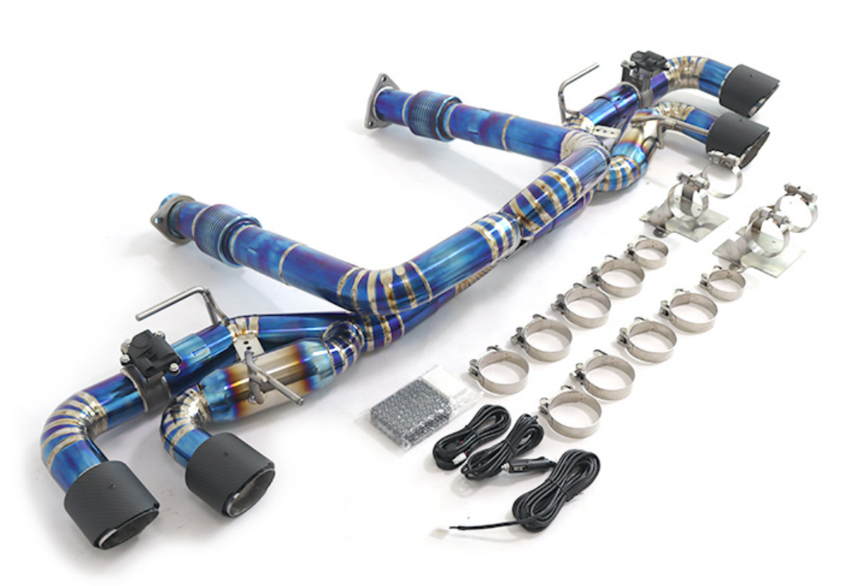Kingman Speed® Chevrolet Corvette C8 6.2L Blue Titanium Cat-Back Exhaust with Quad 4" OD Tips