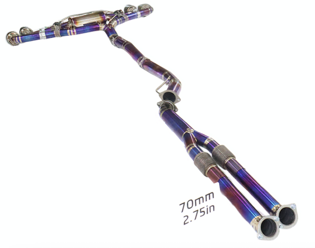 09-24 Nissan GT-R R35 VR38DETT Purple Titanium Cat Back Exhaust
