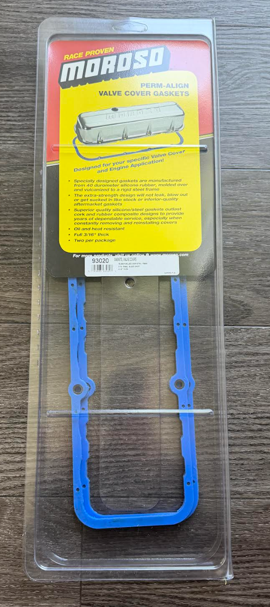 MOROSO #93020 Chevrolet Small Block Perm-Align Blue Valve Cover Gasket