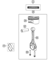 MOPAR 68230024AC  GEN III HEMI 6.4L Engine Cylinder Piston & Connecting Rod Assembly