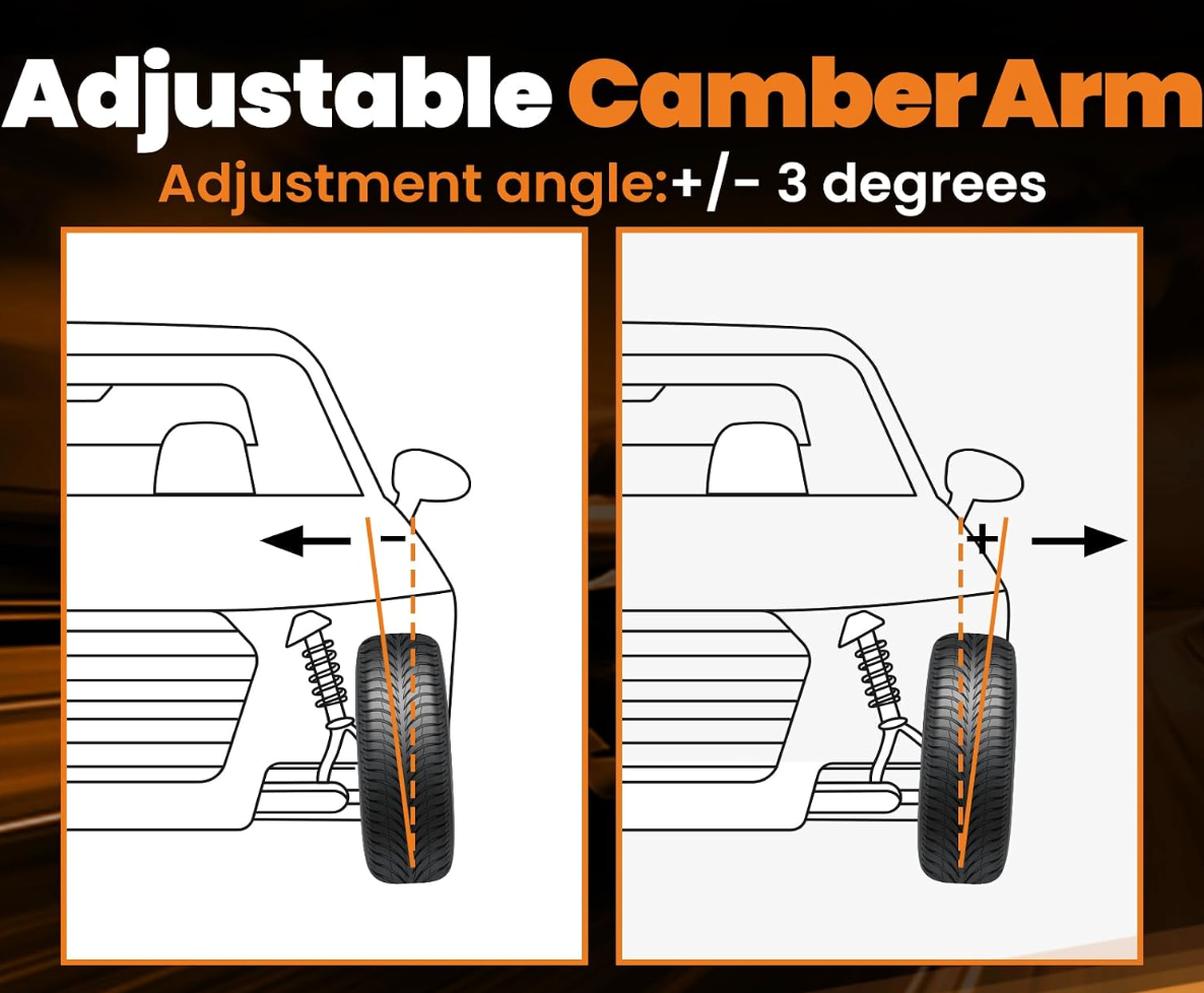 300/Challenger/Charger RWD +/-3° Adjustable Front Upper Black Camber Arms
