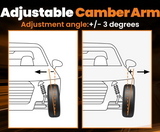 300/Challenger/Charger RWD +/-3° Adjustable Front Upper Black Camber Arms