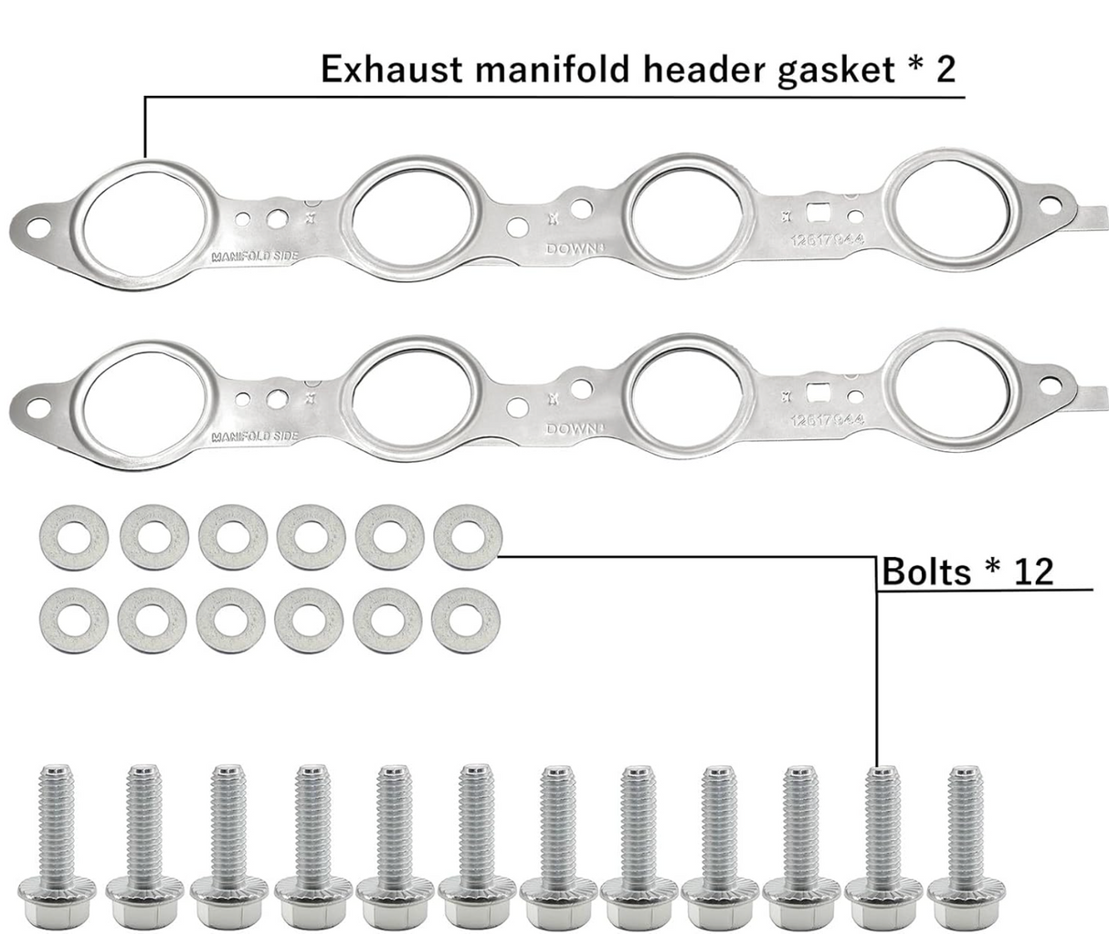 Kingman Speed® GM LS1/LS2/LS3/LS6/LS7 MLS Exhaust Header Gaskets/Bolts
