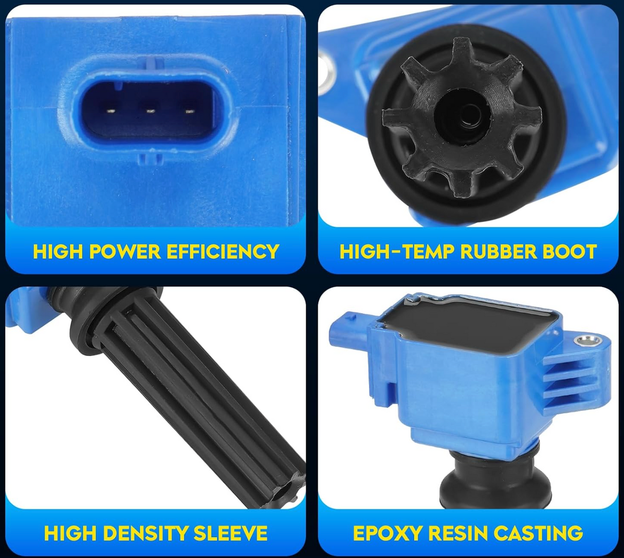 Kingman Speed® (12-20) Ford 2.0L/2.3L EcoBoost Blue Ignition Coil Packs (4-Pack)