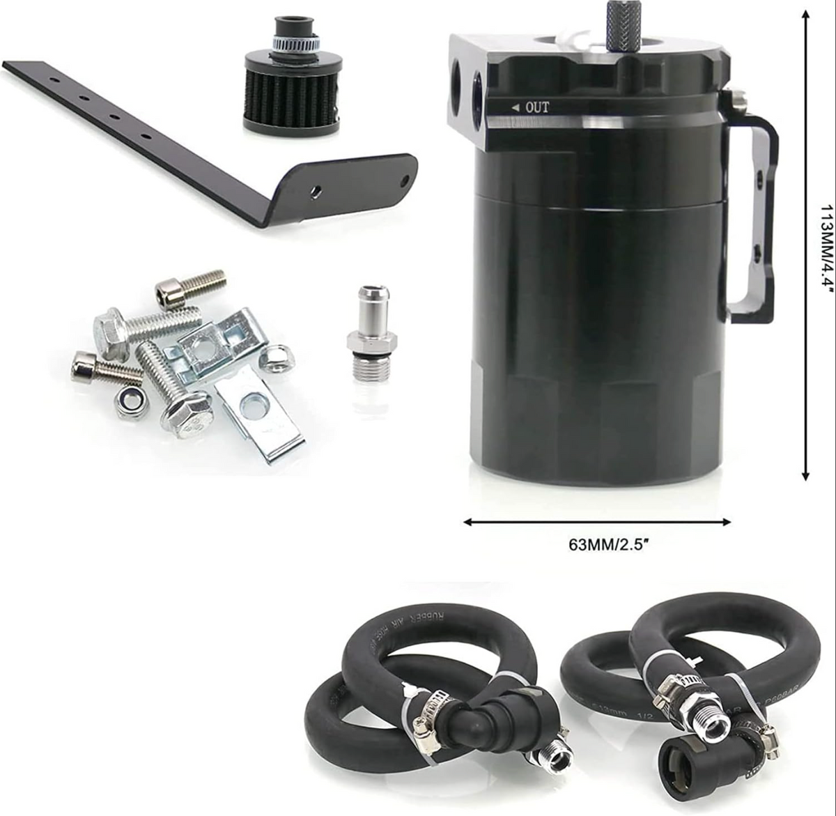 Ford Mustang/F-150 2.7L/3.5L/5.0L 400ml Baffled Oil Catch Can (Filter)
