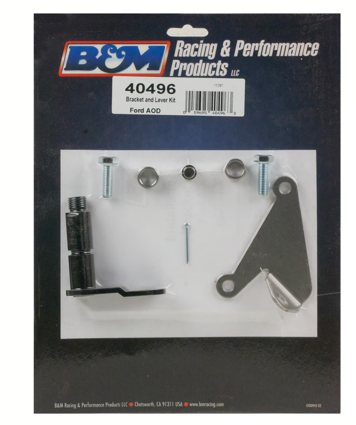 B&M® #40496 Ford/Lincoln/Mercury Automatic Cable Bracket & Shift Lever Kit