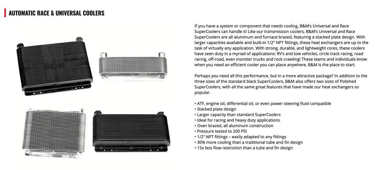 BM® #70291 (07-18) Jeep Wrangler JK Automatic Hi-Tek Transmission Cooler