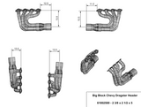 Kooks Headers #61002100 Down Swept Dragster BBC 2-1/8" x 2-1/4" x 4" Headers with Venturi Collectors