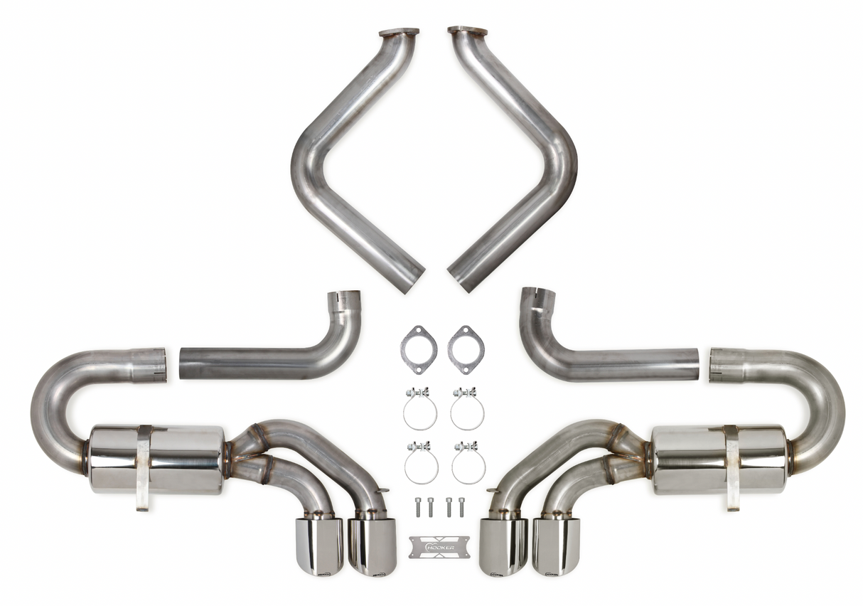 Hooker (97-04) Corvette C5 LS1 304SS 3" Axle-Back Exhaust with Mufflers
