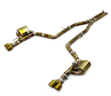 King Racing® (15-23) Dodge Challenger SRT Gold Titanium 3" Valved Cat-Back Exhaust with Quad 4" OD Tips