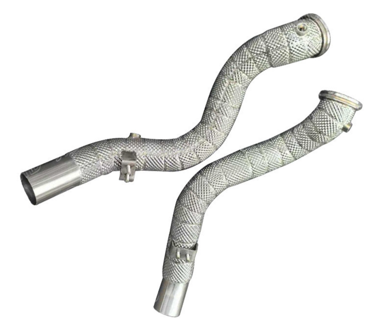 Kingman Speed® (13-23) Maserati Quattroporte M156 3.8L 304SS Catless Down Pipes with Heat Wrap Layer