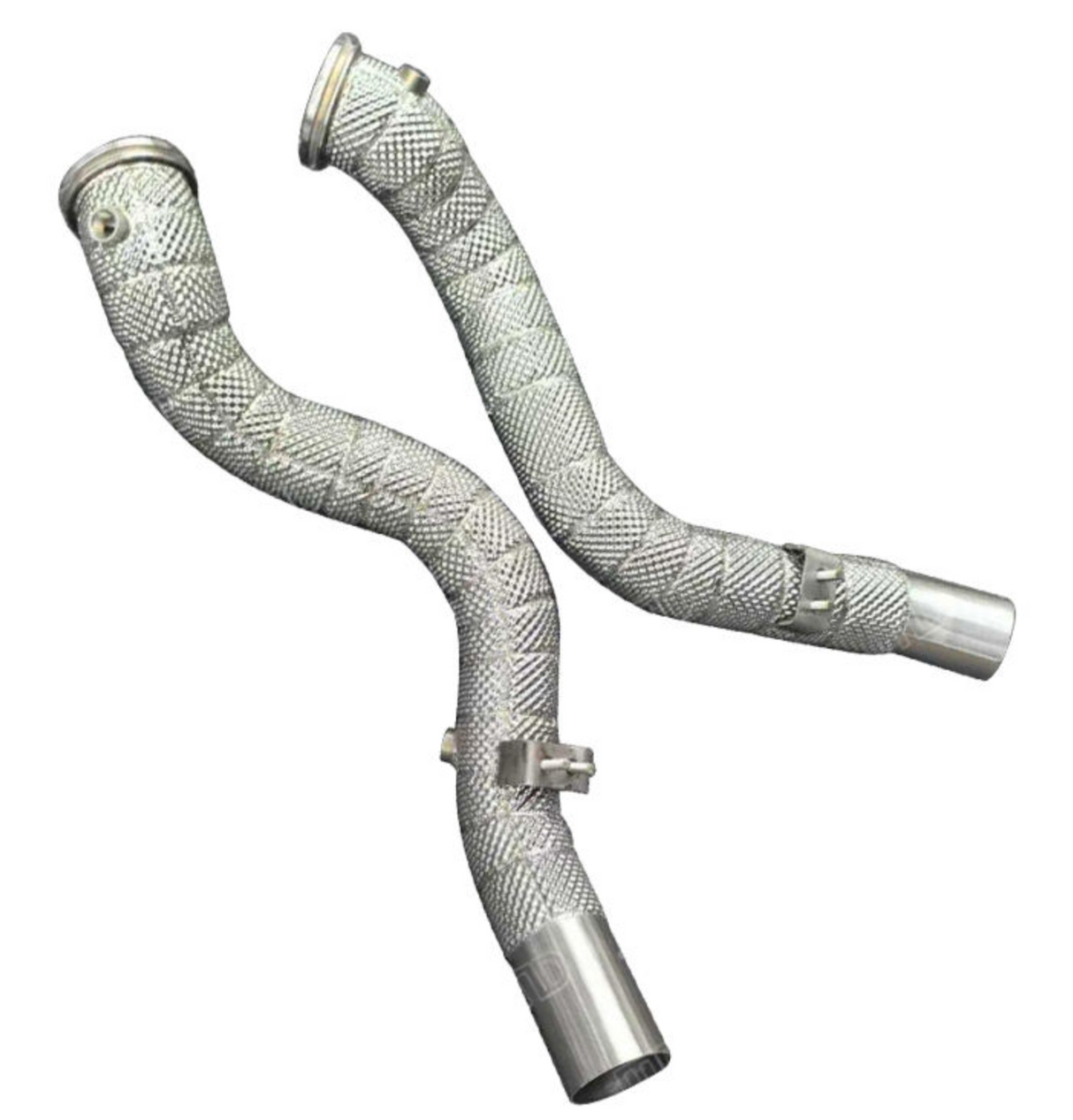 Kingman Speed® (13-23) Maserati Quattroporte M156 3.8L 304SS Catless Down Pipes with Heat Wrap Layer