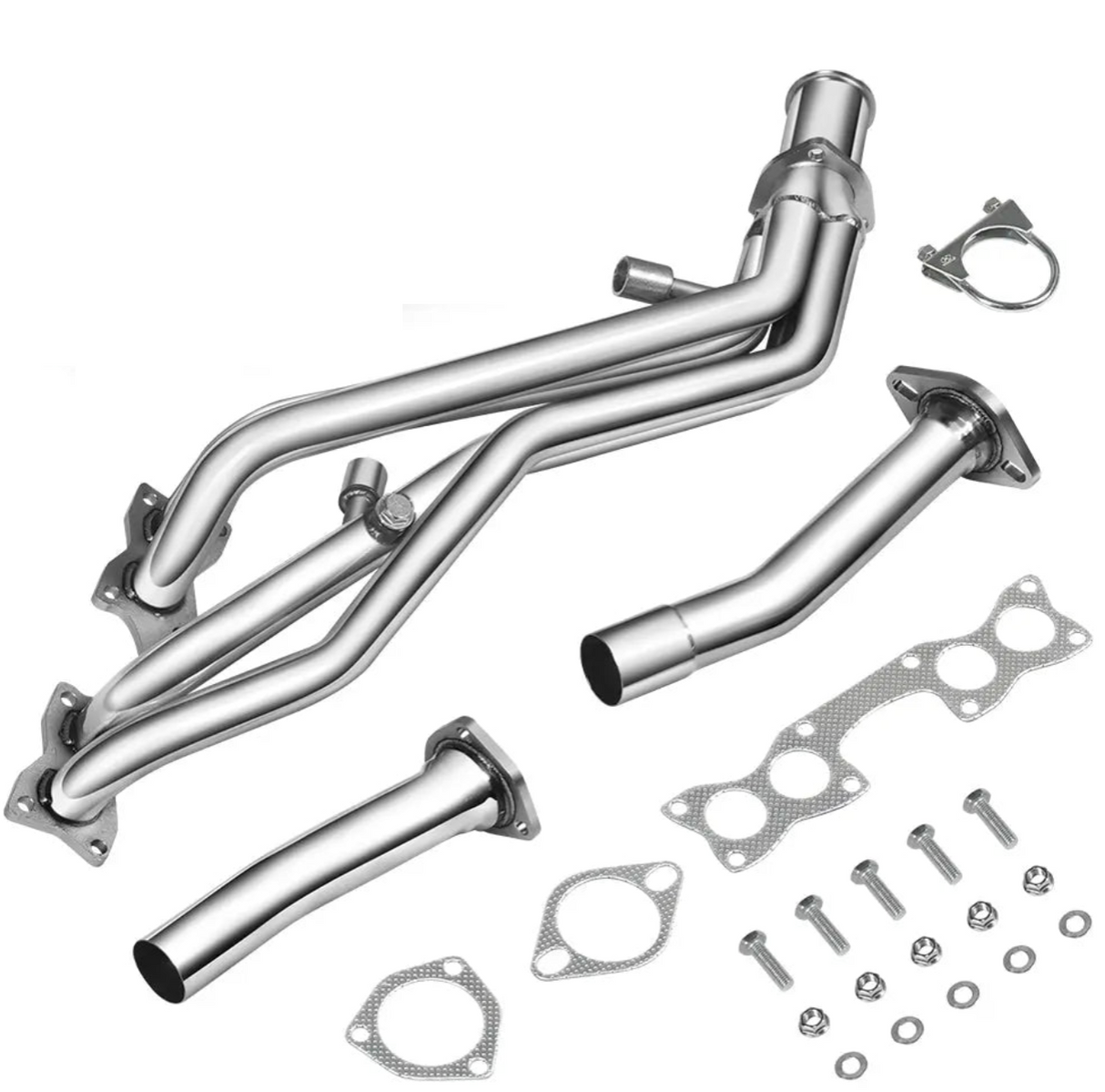 (90-95) Nissan D21 4WD 2.4L Long Tube Exhaust Headers with Catless Y-Pipe