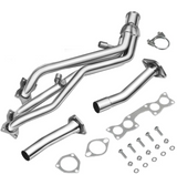 (90-95) Nissan D21 4WD 2.4L Long Tube Exhaust Headers with Catless Y-Pipe