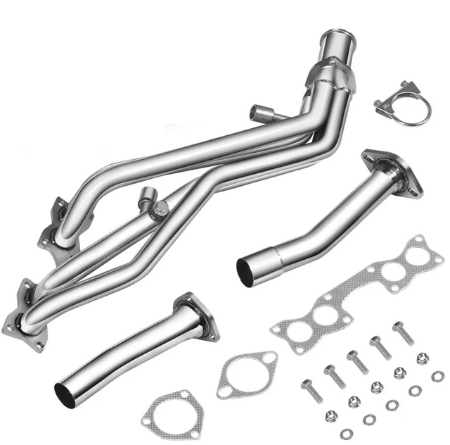 (90-95) Nissan D21 4WD 2.4L Long Tube Exhaust Headers with Catless Y-Pipe