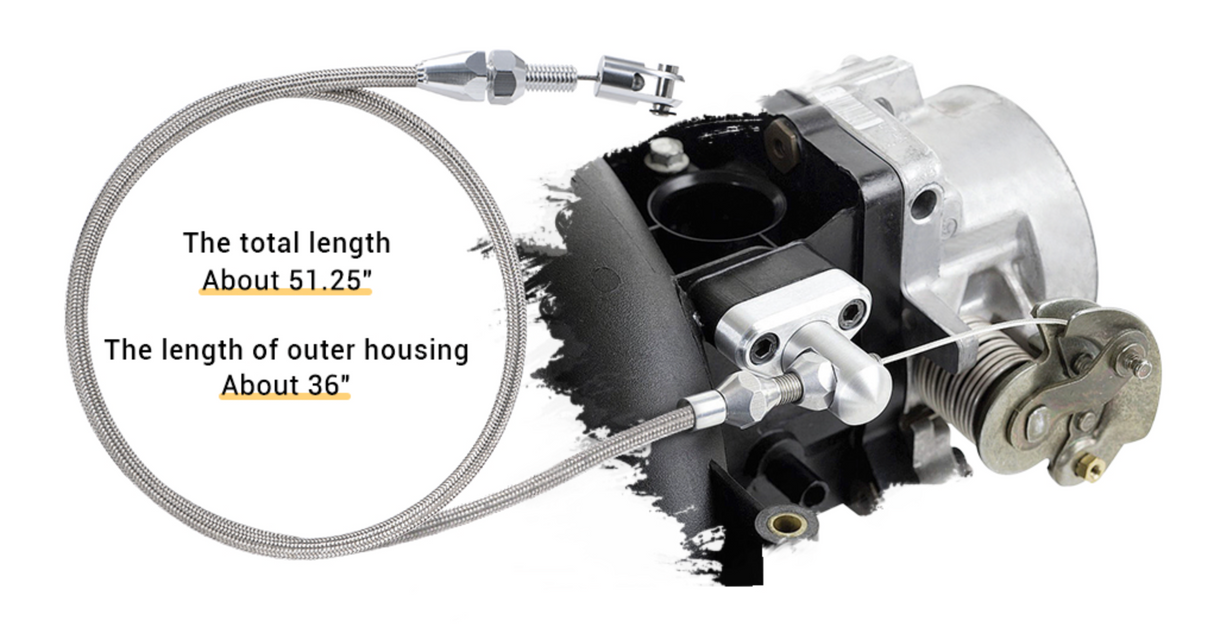 Kingman Speed® Camaro/Corvette LSx 36" Adjustable Throttle Accelerator Cable for 4-BolrThrottle Body