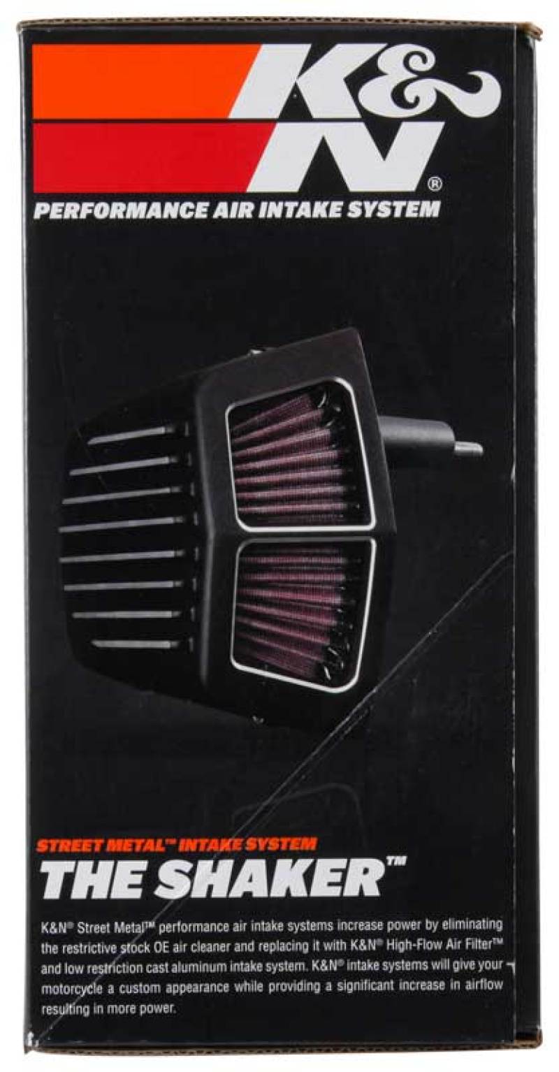 K&N Street Metal Intake System for 01-16 Harley-Davidson Softail/Dyna - Shaker Black