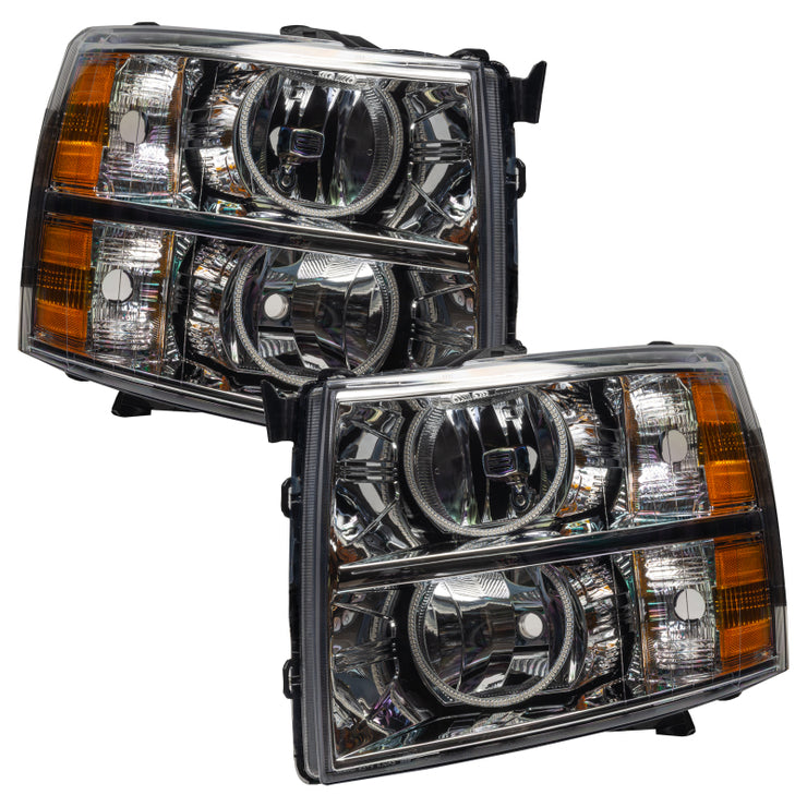 Oracle Lighting 07-13 Chevrolet Silverado Pre-Assembled LED Halo Headlights (Round Style) -Red