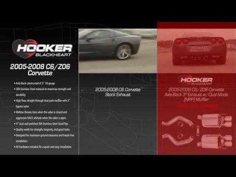 Hooker (05-08) Corvette C6 304SS 3" Axle-Back Exhaust with Dual NPP Mufflers