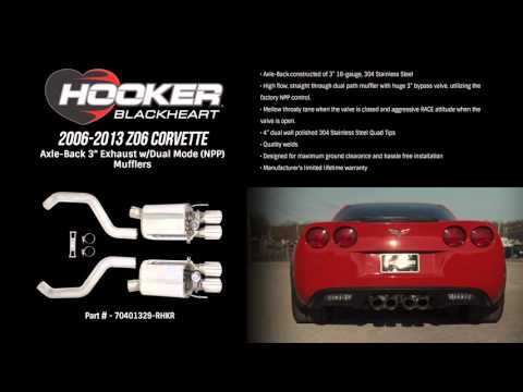 Hooker (06-13) Corvette Z06 C6 3" 304SS Axle-Back Exhaust with Dual NPP Mufflers