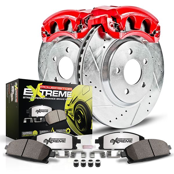 Power Stop® (05-23) Mopar V8 Z26 Street Warrior Brake Kit with Powder Coated Calipers (4-Piston Front Calipers)