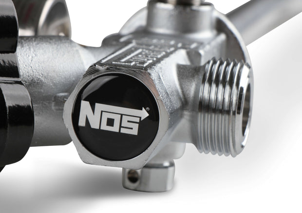 NOS® 5 LB. BOTTLE SUPER HI-FLOW VALVE ASSEMBLY WITH SIPHON TUBE & GAUGE - 10 Second Racing