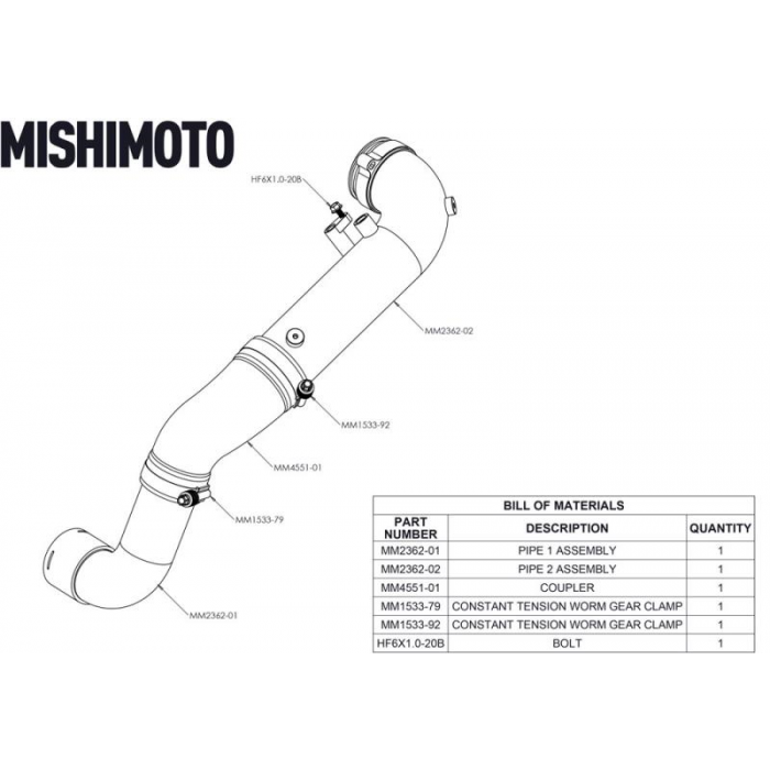 Mishimoto® (20-24) GR Supra Performance Aluminum Charge Pipe
