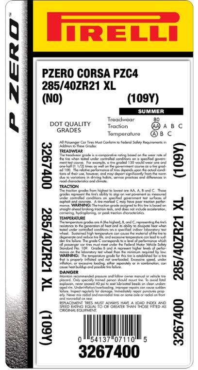 Pirelli® P ZERO™ CORSA (PZC4)
