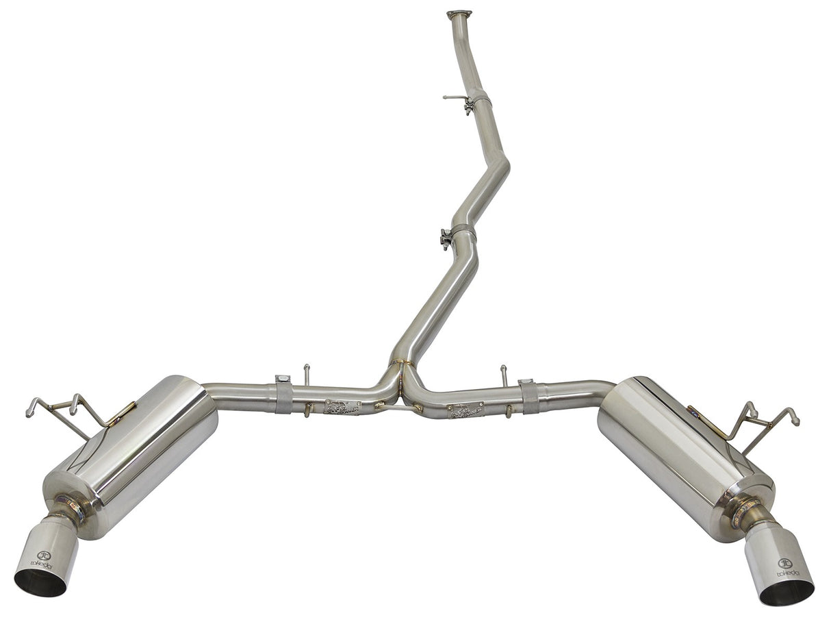 Takeda® (16-21) Civic Sedan 2-1/2" to 2-1/4" 304SS Dual Cat-Back System