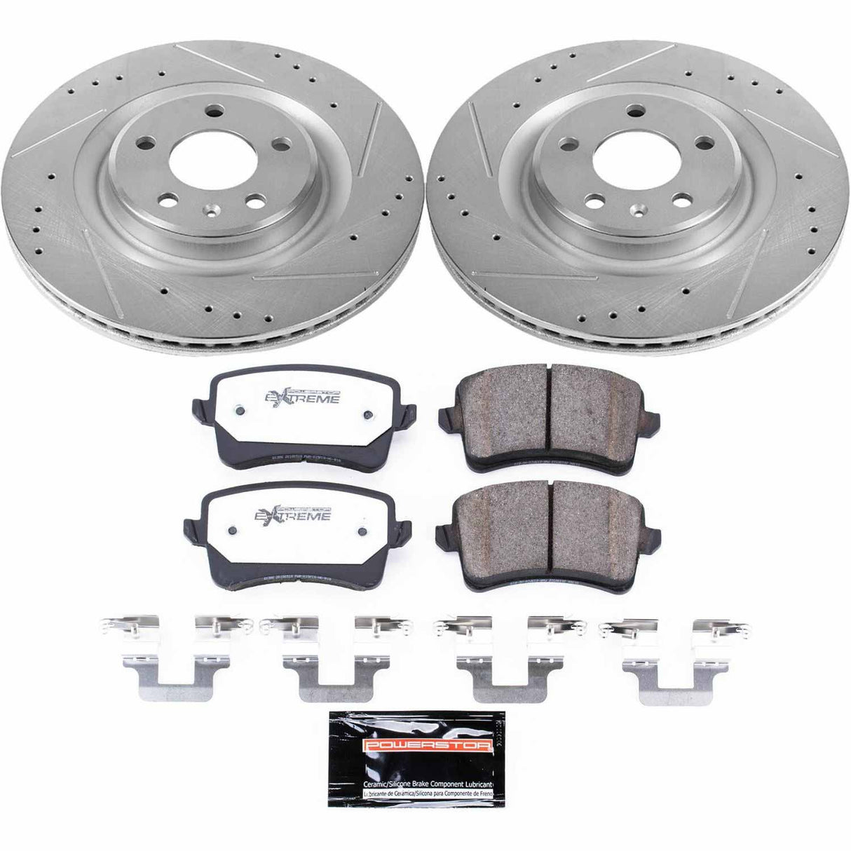 Power Stop® (09-16) Audi S4 1-Click Street Warrior Z26 Drilled/Slotted Brake Kit