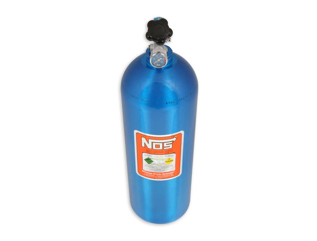 NOS® 20 LB Nitrous Bottle & Super Hi Flo Valve & Gauge - 10 Second Racing