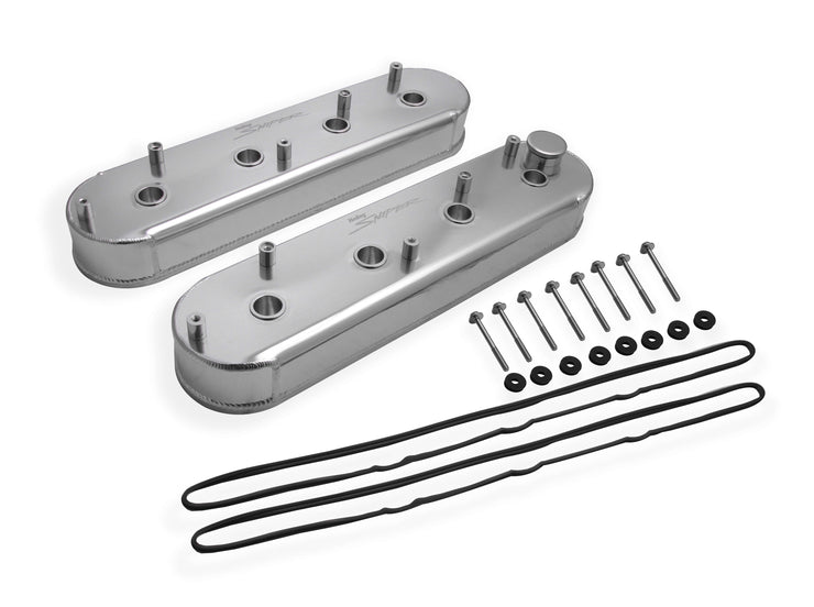 Holley® GM LSX Fabricated Aluminum Valve Covers with OE Coil Stands