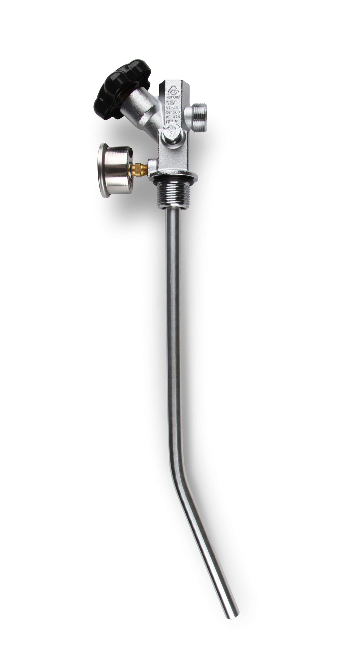 NOS® 10 LB. BOTTLE SUPER HI-FLOW VALVE ASSEMBLY WITH SIPHON TUBE & GAUGE - 10 Second Racing