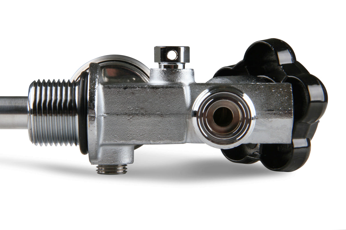 NOS® 15LB. & 20 LB. BOTTLE SUPER HI-FLOW VALVE ASSEMBLY WITH SIPHON TUBE AND BLUE GAUGE - 10 Second Racing
