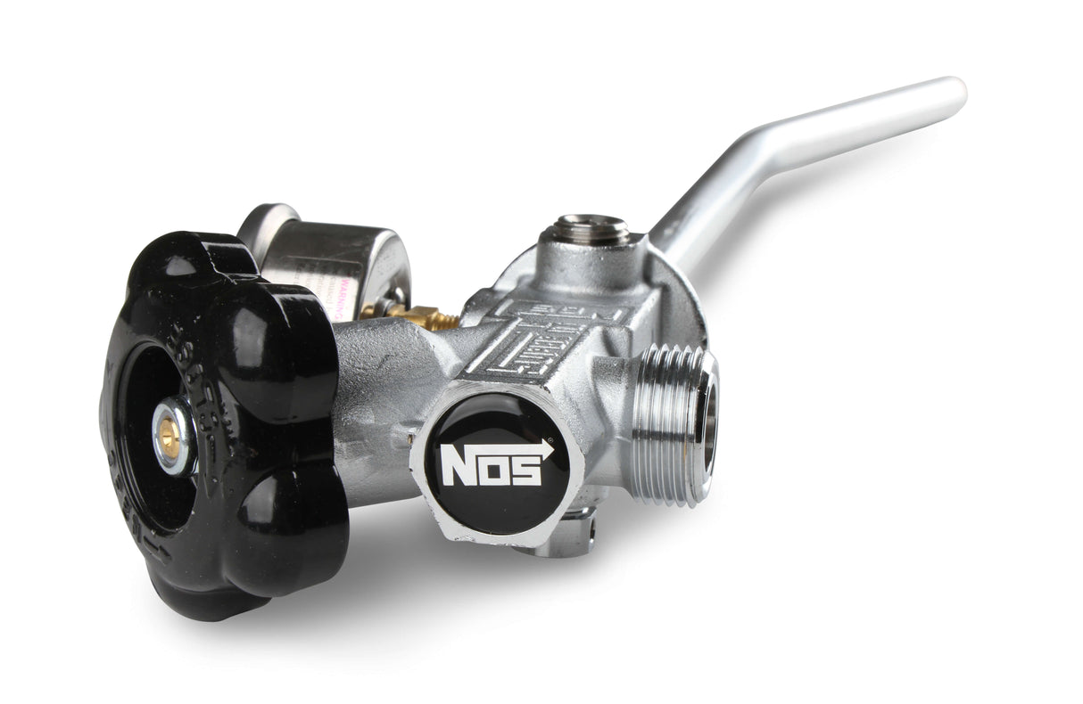 NOS® 10 LB. BOTTLE SUPER HI-FLOW VALVE ASSEMBLY WITH SIPHON TUBE & GAUGE - 10 Second Racing