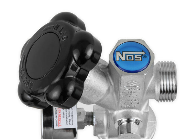 NOS® 5 LB. BOTTLE SUPER HI-FLOW VALVE ASSEMBLY WITH SIPHON TUBE & GAUGE - 10 Second Racing