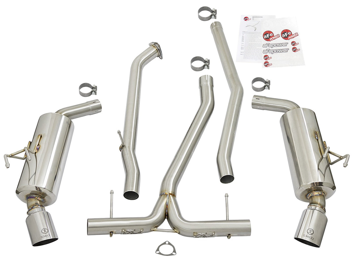 Takeda® (16-21) Civic Sedan 2-1/2" to 2-1/4" 304SS Dual Cat-Back System