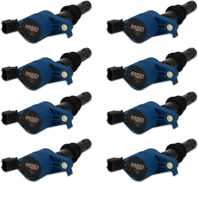 MSD IGNITION COIL 2004-2008 FORD 4.6L/5.4L 3-VALVE ENGINES, BLUE, 8-PACK