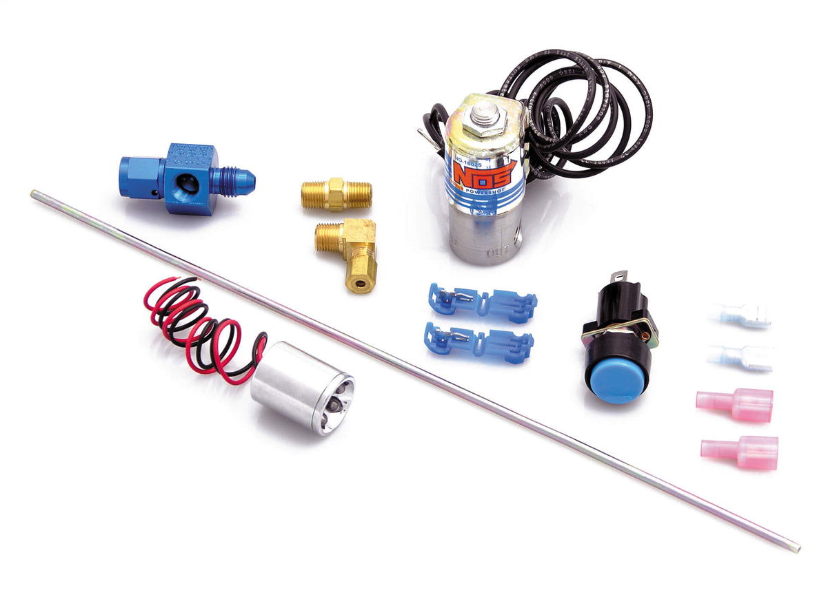 NOS® Ntimidator™ Illuminated BLUE LED Nitrous Purge Kit Nitrous Kits w/-4AN Feed Line - 10 Second Racing