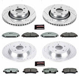Power Stop® (15-21) Mustang V6 Z26 Street Warrior Brake Kit (2-Piston Front Calipers) - 10 Second Racing